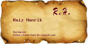 Reiz Henrik névjegykártya