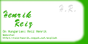 henrik reiz business card